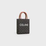 MINI VERTICAL CABAS IN TRIOMPHE CANVAS AND CALFSKIN WITH CELINE PRINT TAN - Image 2